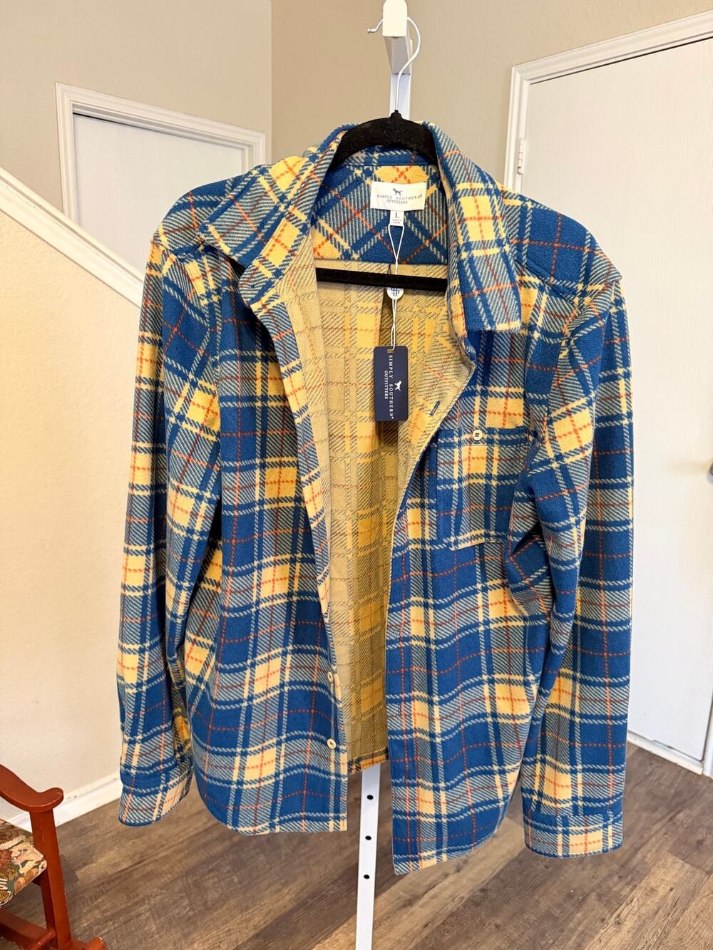 Simply Southern Men's Flannel Long Sleeve Large NWT